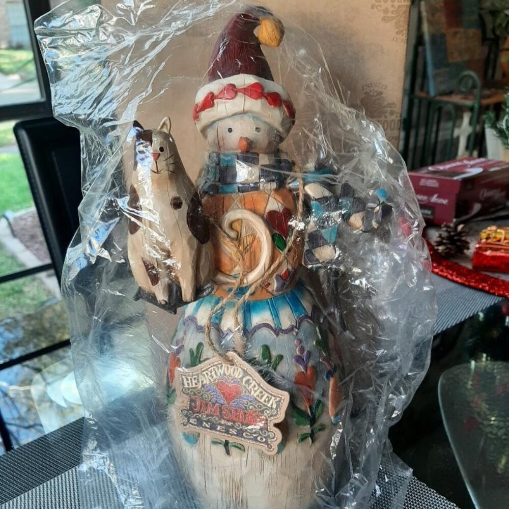 Jim Shore Heartwood Creek “Winter’s Friend” Snowman/Cat NEW CONDITION